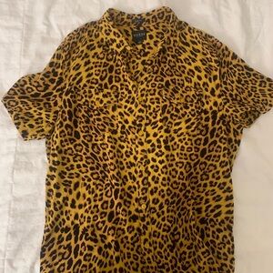 GUESS leopard print button down shirt